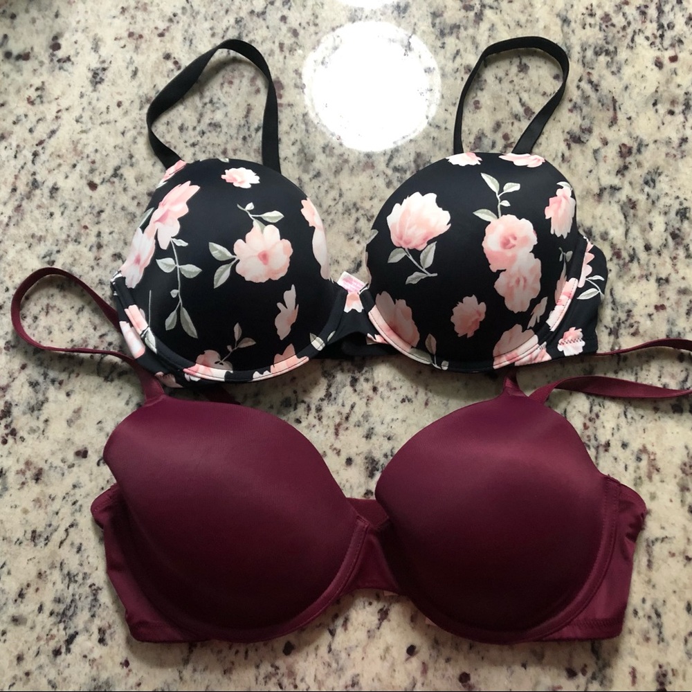 2 PINK Victorias Secret very gently used underwire bras. 36D